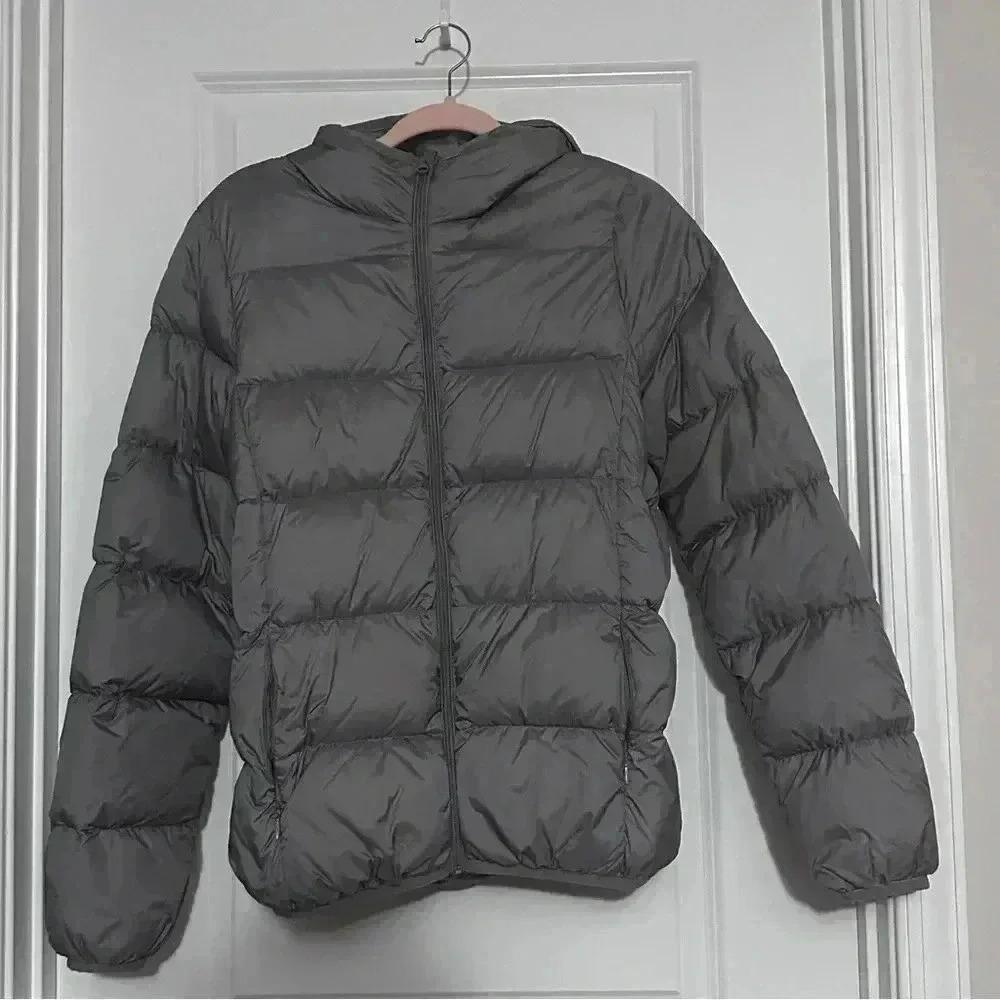 Medium JOE FRESH Gray Hooded Puffer Coat - Picture 12 of 14
